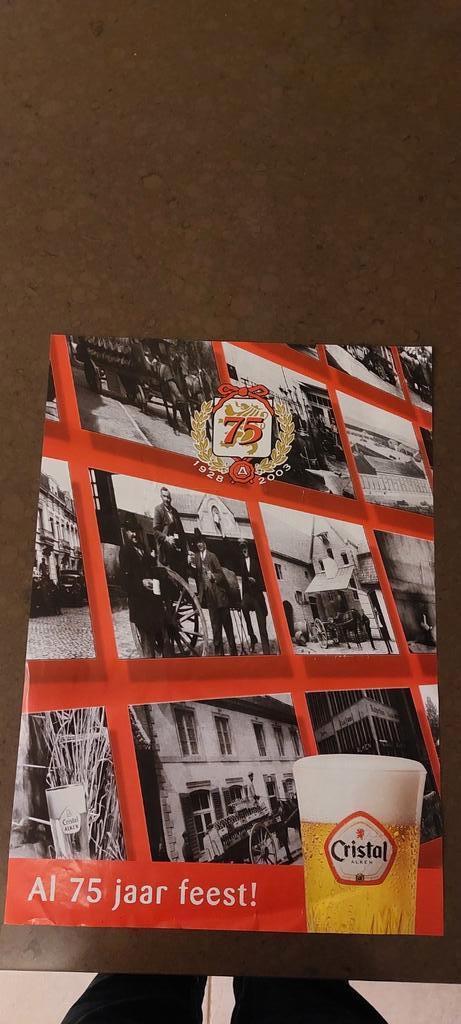 Poster Cristal Alken Al 75 jaar feest ., Verzamelen, Ophalen of Verzenden, Gebruikt, Reclamebord