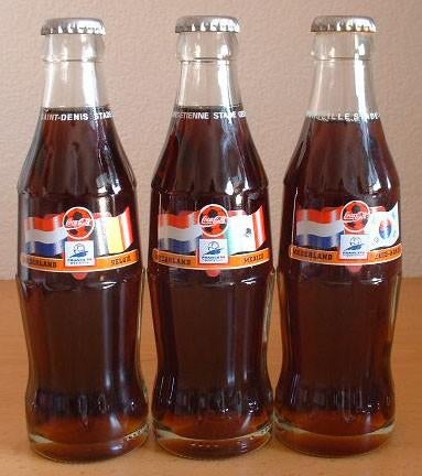 Complete Set Coca Cola 3 flesjes WK voetbal Frankrijk 1998, Ophalen of Verzenden, Nieuw