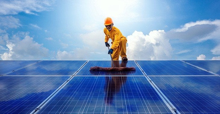 nettoyage de panneaux solaires