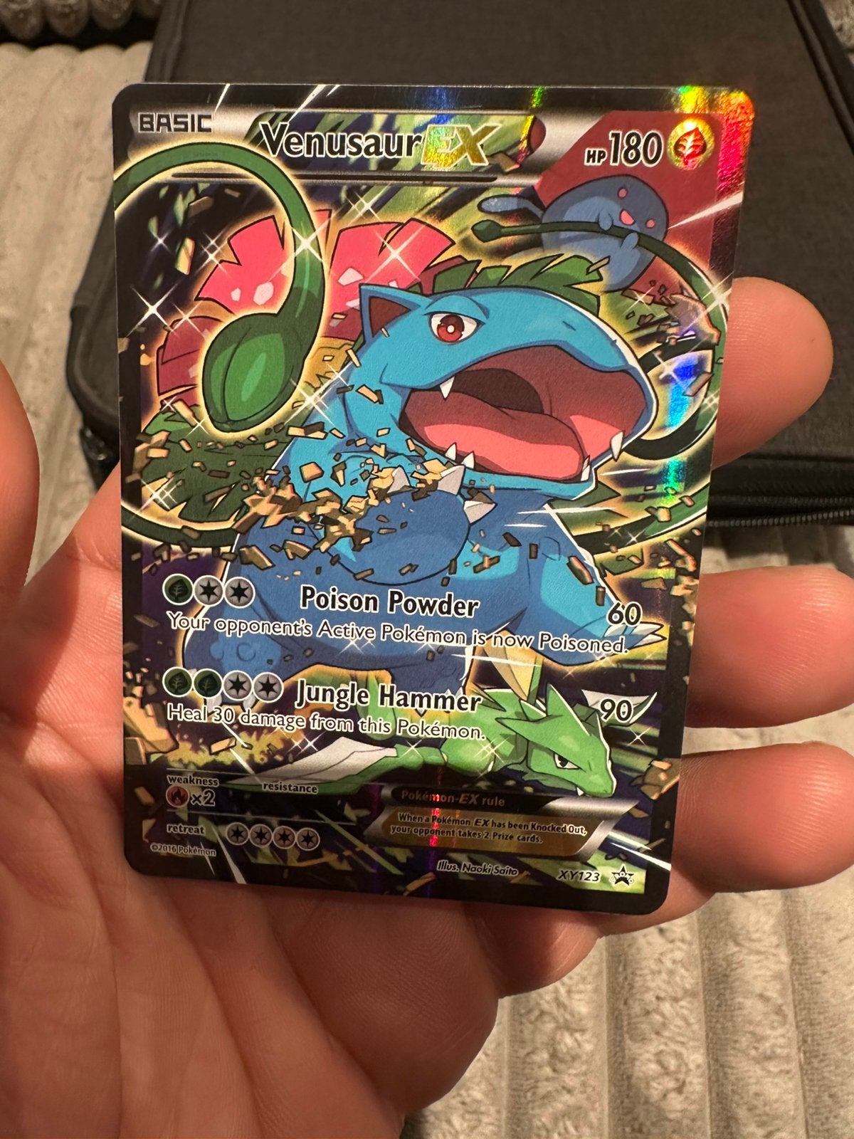 Pokémon Venusaur Ex XY123 Black Star Promo NM, Hobby en Vrije tijd, Ophalen of Verzenden, Zo goed als nieuw, Losse kaart