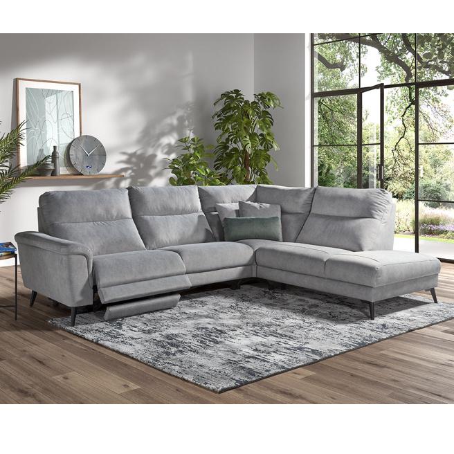 Nieuw stoffen hoeksalon met 1 elektrische relax 2350 euro., Huis en Inrichting, Ophalen, Nieuw, Stof