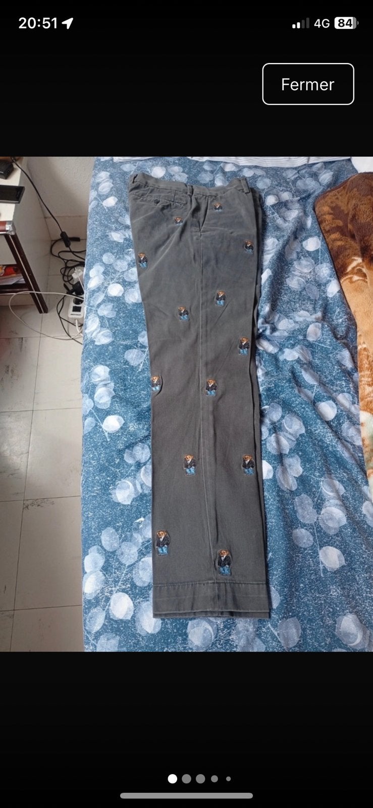 Chino polo bear Ralph Lauren 32/32, Enlèvement, Comme neuf, Gris