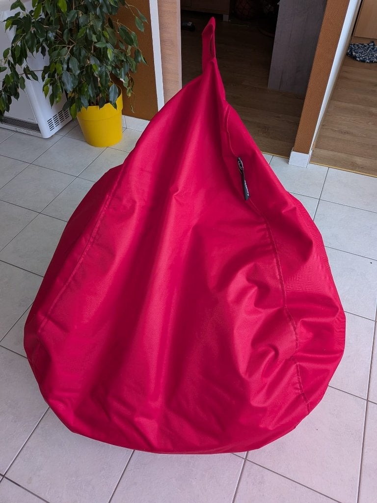 Pouf rouge Soft Living Premium XXL, Enlèvement, Comme neuf, Rouge, Pouf