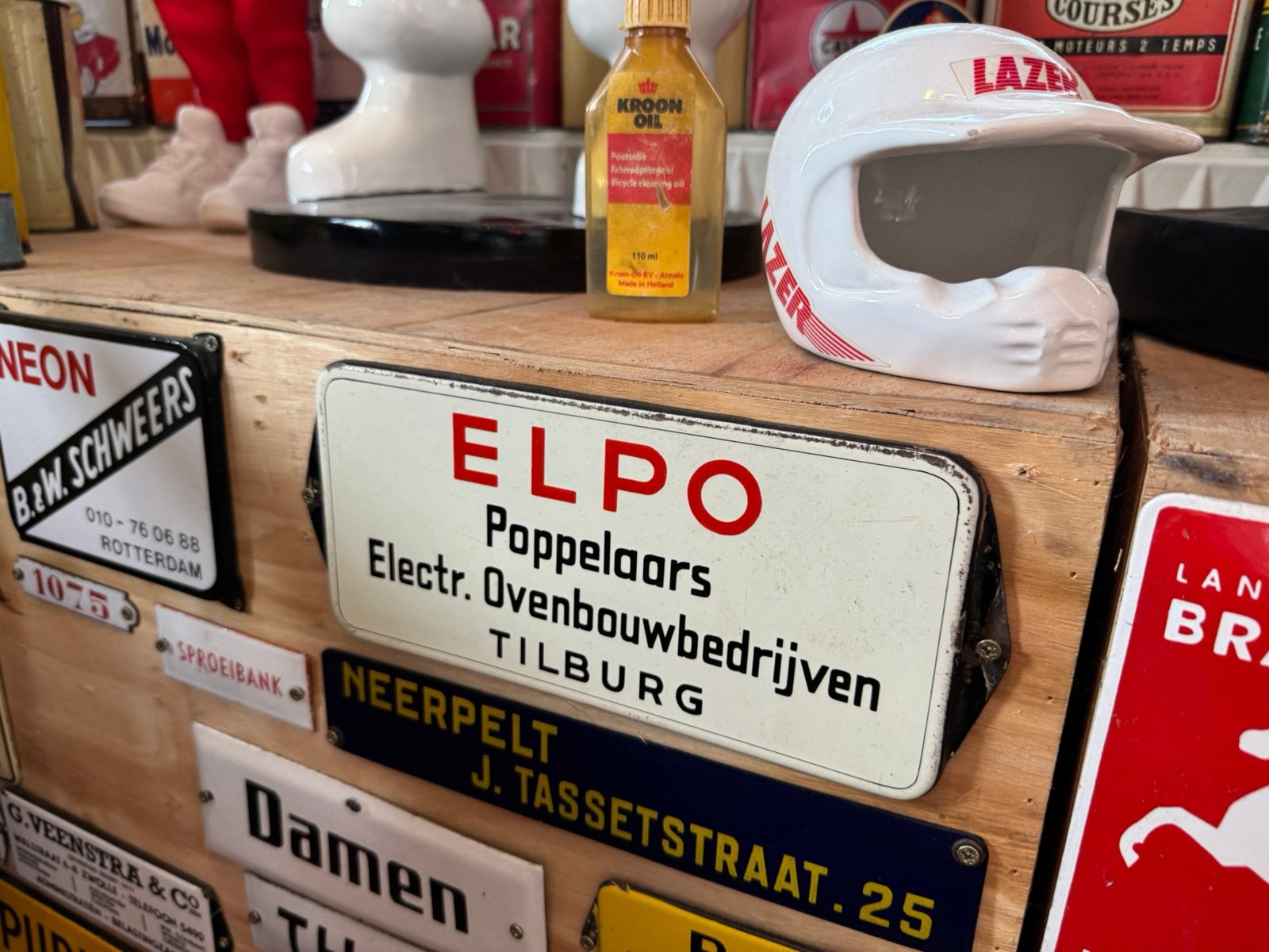 Panneau d'affichage en émail ELPO Tilburg, Antiquités & Art, Enlèvement ou Envoi