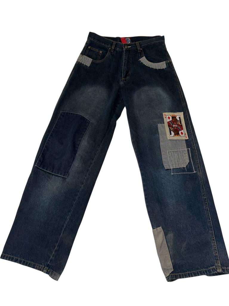 Wijde vintage FUBU Platinum „Fat Albert & The Junkyard Gang”, Kleding | Heren, Spijkerbroeken en Jeans, Verzenden, Gedragen, Blauw