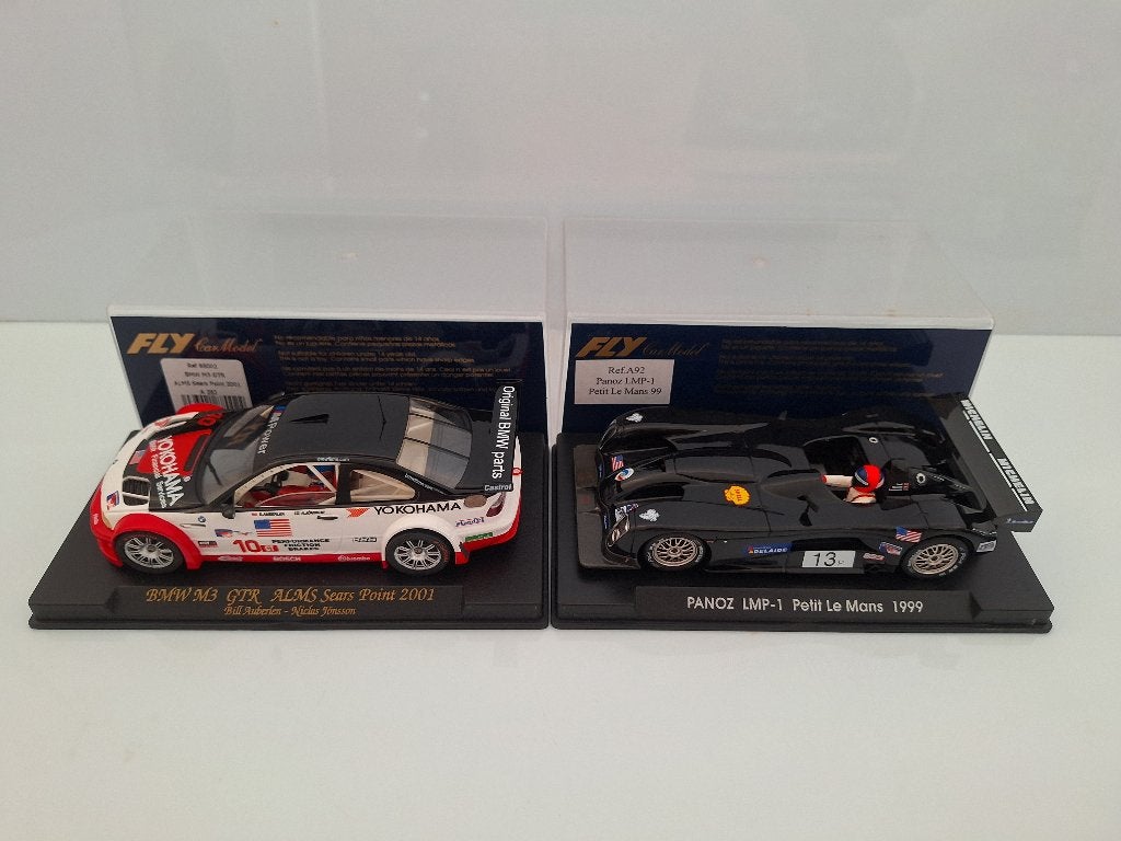 Fly 1 x Panoz Petit Le-Mans 1 x Bmw M3 Alms Seras Point, Overige merken, Racebaan, Nieuw, Ophalen of Verzenden
