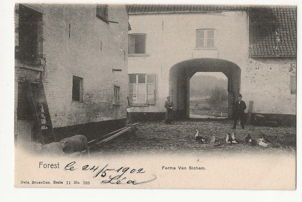 vorst pk cpa ferme van sichem hoeve 1902, Enlèvement ou Envoi, Avant 1920, Affranchie, Bruxelles (Capitale)