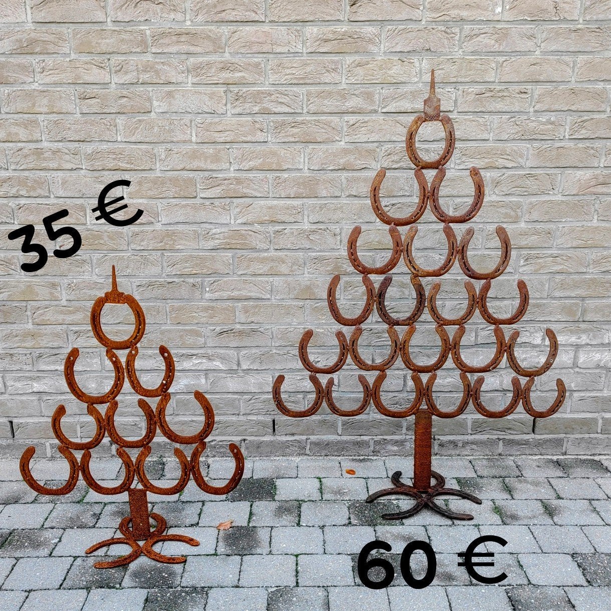 Kerstboom uit hoefijzers , smeedijzer , binnen en buiten, Ophalen