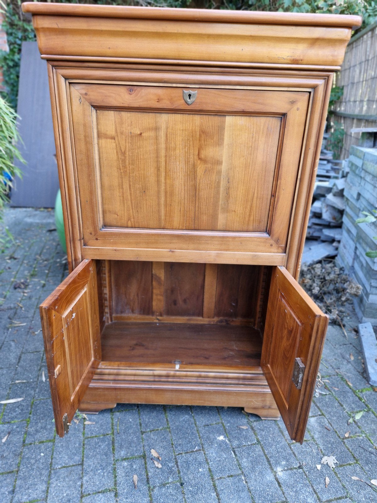 Secrétaire style Louis-Philippe merisier, Antiek en Kunst, Ophalen