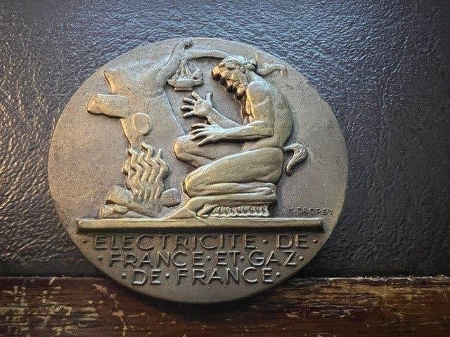 Bronzen medaille Electricité de France, Gaz de France, Ophalen