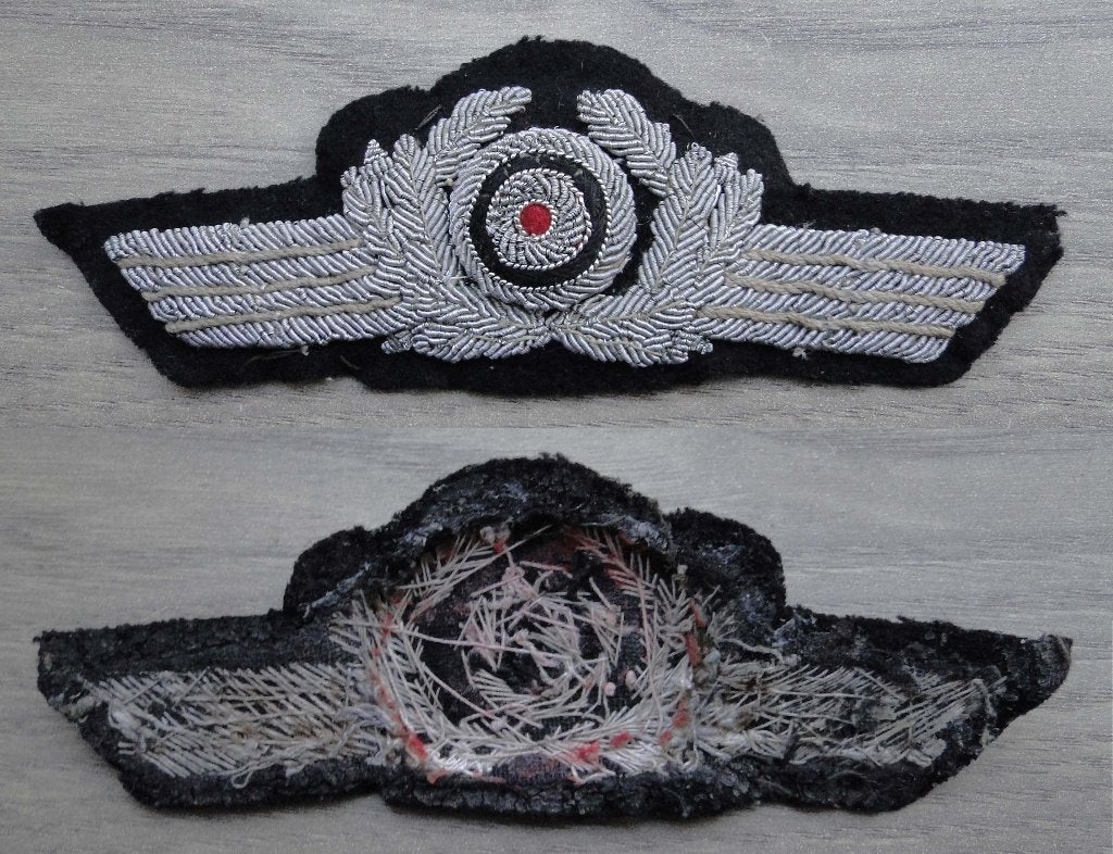 Luftwaffe eikenloof officierenpet, Ophalen of Verzenden, Luchtmacht, Embleem of Badge