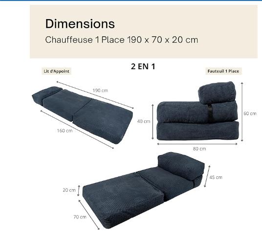 Lit d'appoint, Caravanes & Camping, Enlèvement, Utilisé