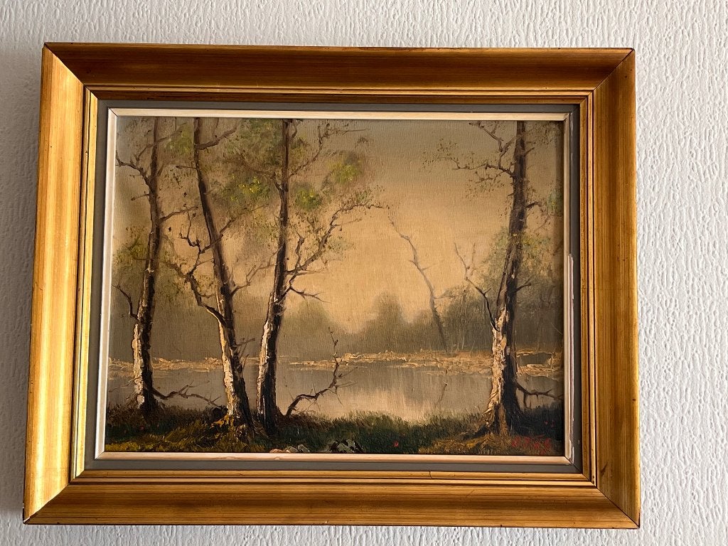 Schilderij, Ophalen, Doek, Gesigneerd, Landschap