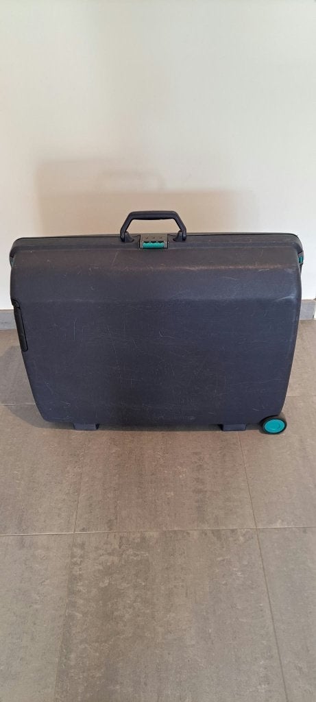 Reiskoffer Samsonite Blauw, Gebruikt, Hard kunststof, Slot, 45 tot 55 cm