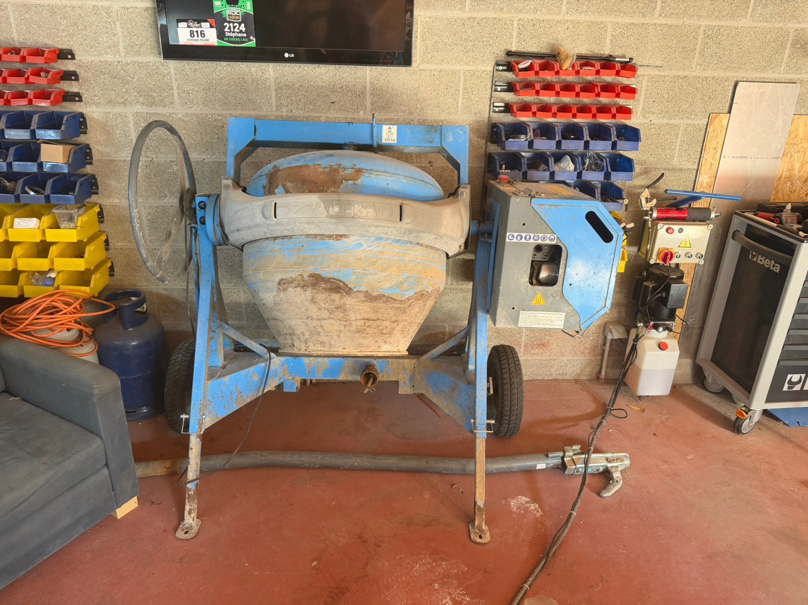 OCEANNE trekbare betonmixer op benzine van 350 l, Ophalen, Gebruikt