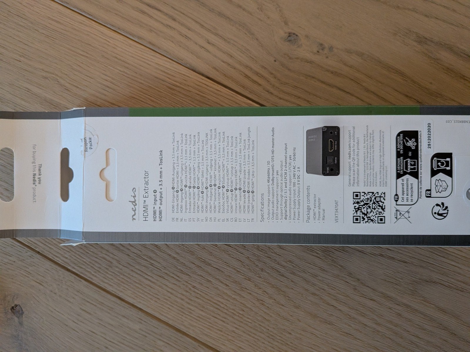 nedis hdmi audio extractor nooit gebruikt, Audio, Tv en Foto, Verzenden, Nieuw