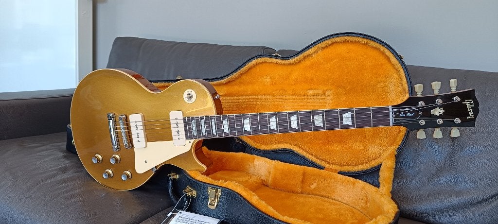 Gibson Les Paul Custom Shop Gold Top P90 heruitgave 68, Ophalen of Verzenden, Nieuw, Solid body, Gibson