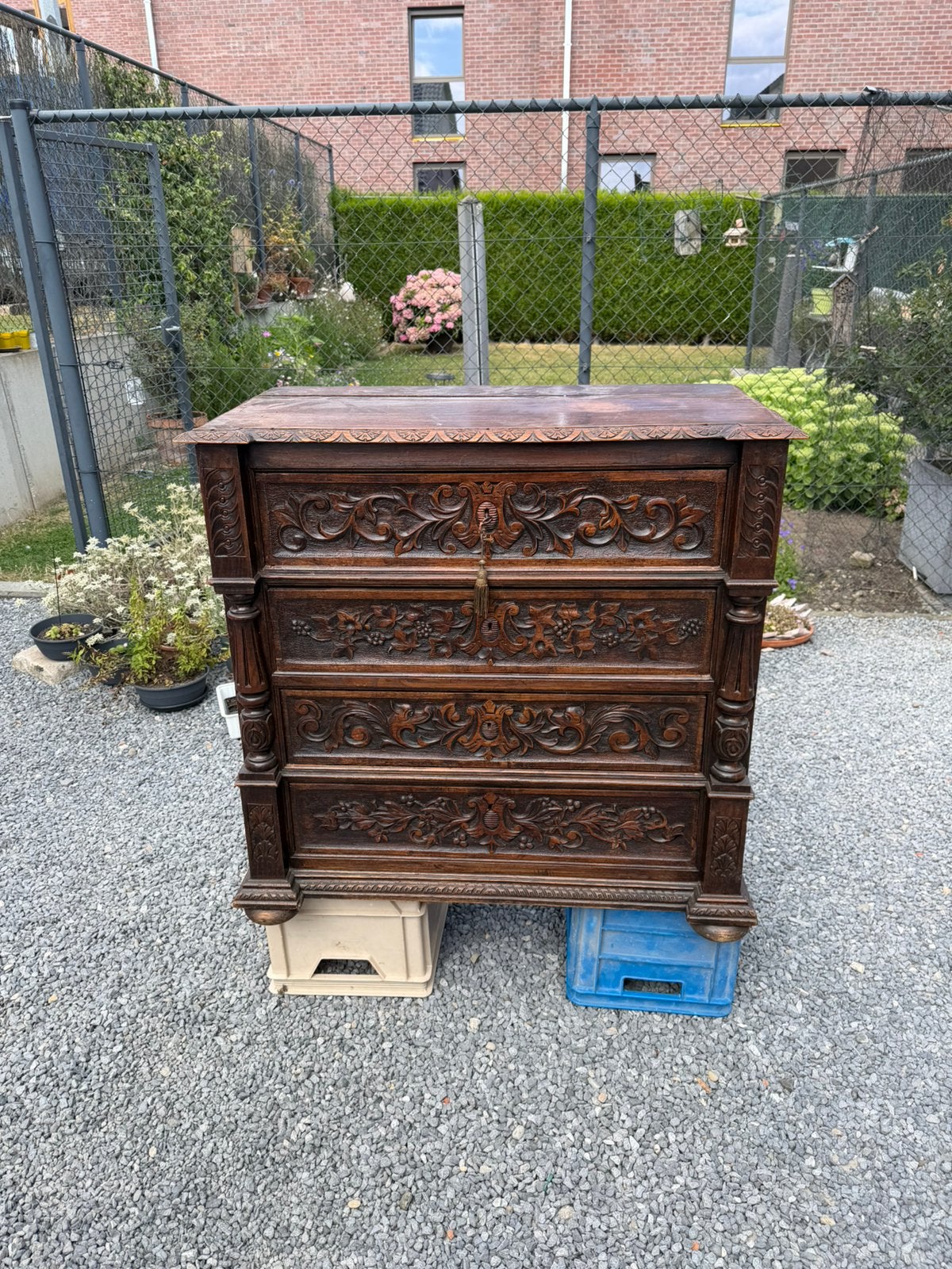 Antieke kast met4 schuiven, Ophalen, Zo goed als nieuw