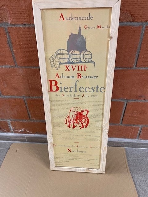 AFFICHE BIERFEESTEN  ADRIAEN BRAUWER 1972, Verzamelen, Retro, Ophalen, Overige typen