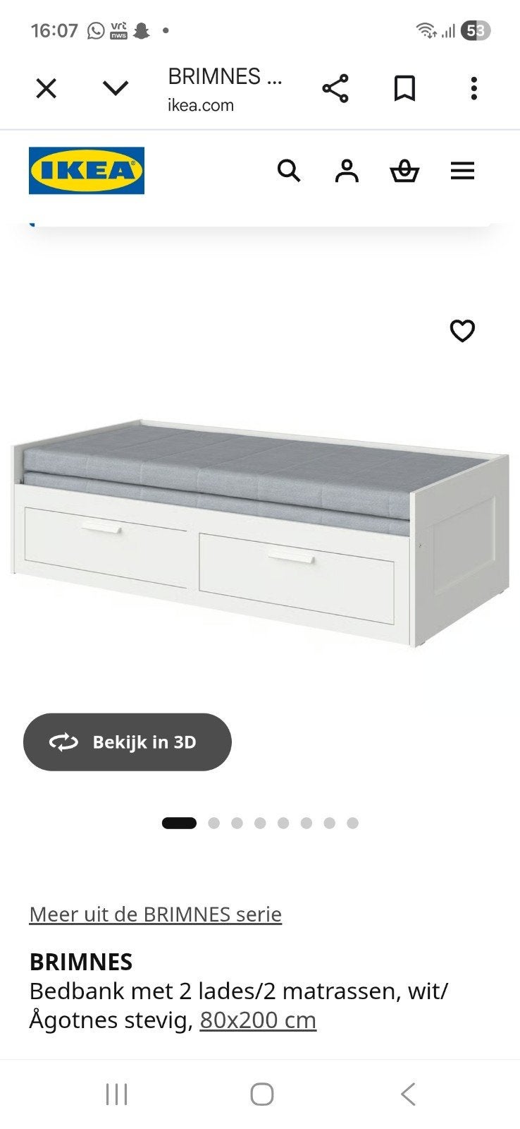 Bed Ikea 80 x 200, Ophalen