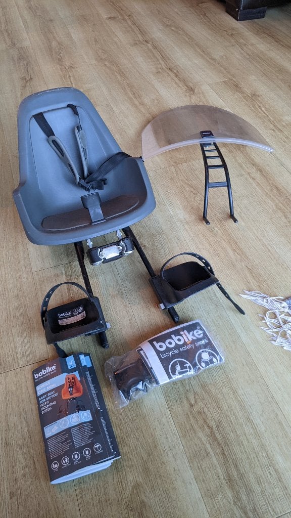 Siège de vélo Bobike One Mini + 2 adaptateurs, Vélos & Vélomoteurs, Siège avant, Repose-pieds, Enlèvement, Utilisé