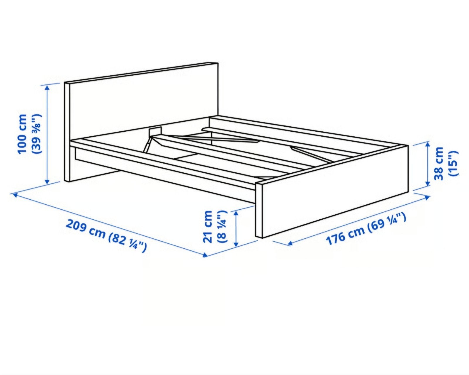 Ikea Malm bed 160x200cm wit, Ophalen, Tweepersoons, Zo goed als nieuw, 200 cm