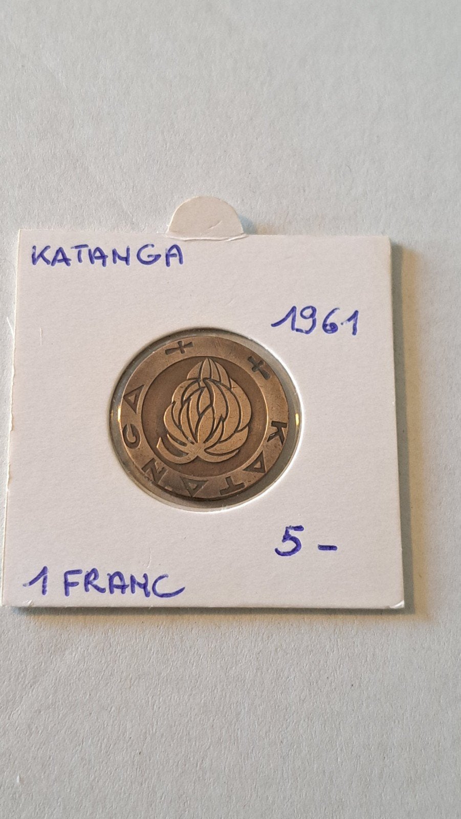 katanga 1 fr 1961, Postzegels en Munten, Munten | Afrika, Ophalen of Verzenden