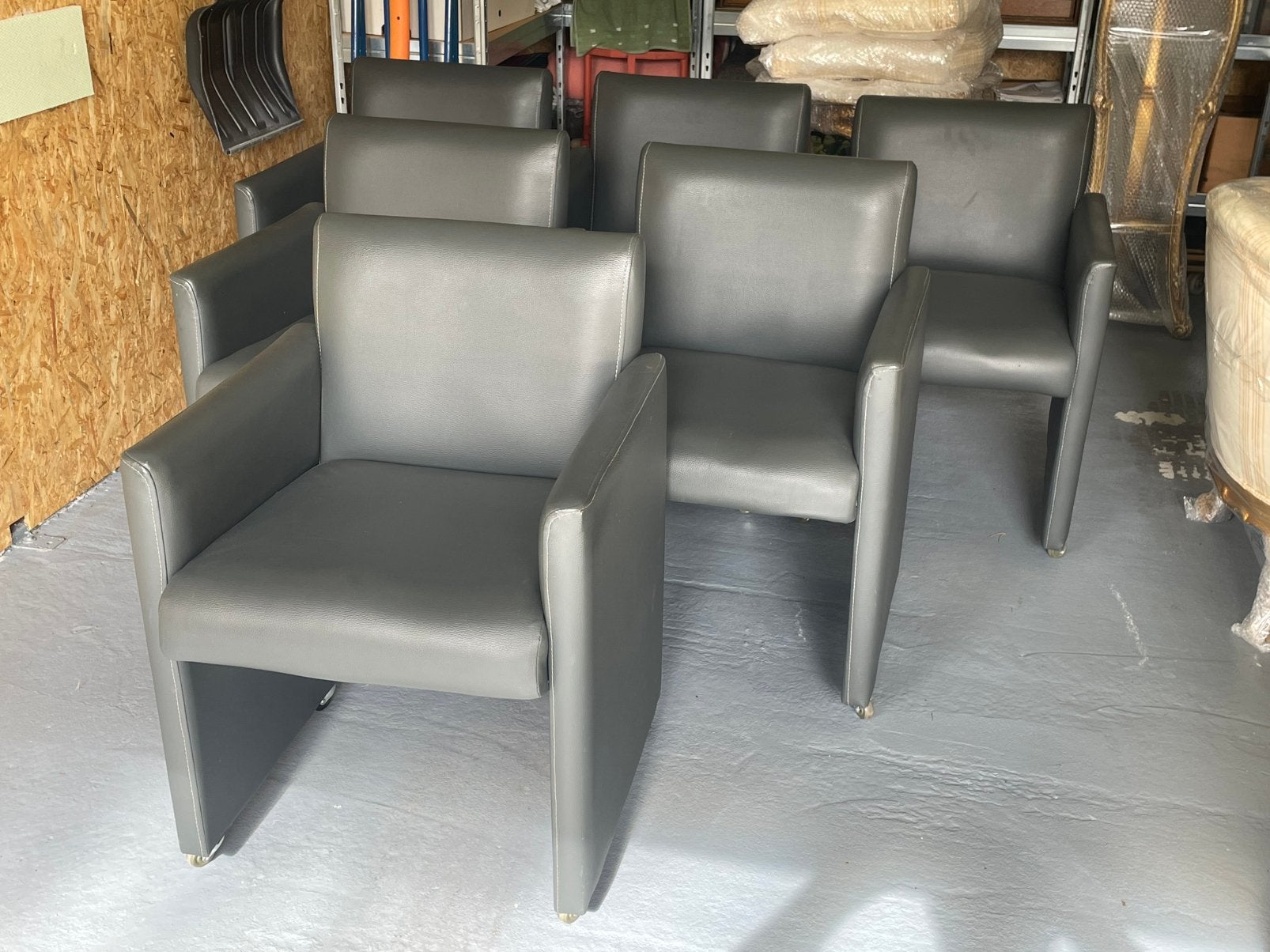 6 armstoelen, Huis en Inrichting, Ophalen, Gebruikt, Leer, Modern/klassiek