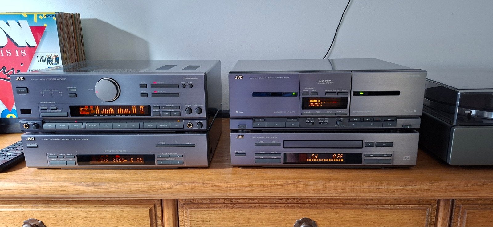 jvc stereo set Platenspeler wega jamo concert 7 luidsprekers, Ophalen, JVC, Cassettedeck, Losse componenten