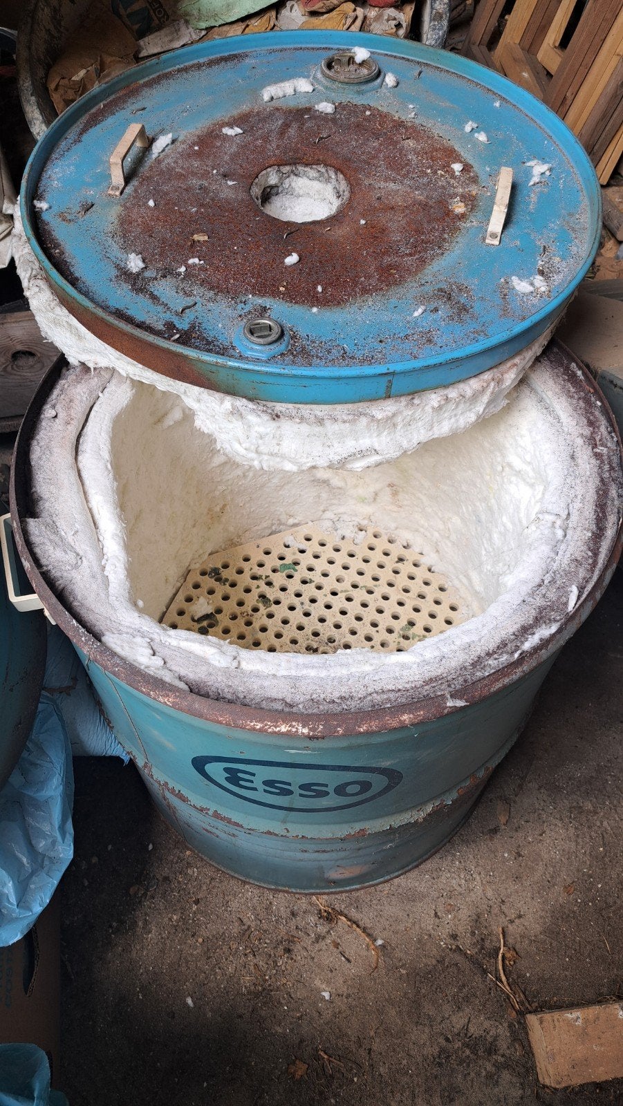 Raku oven, 3 drums, materiaal en glazuren, Enlèvement