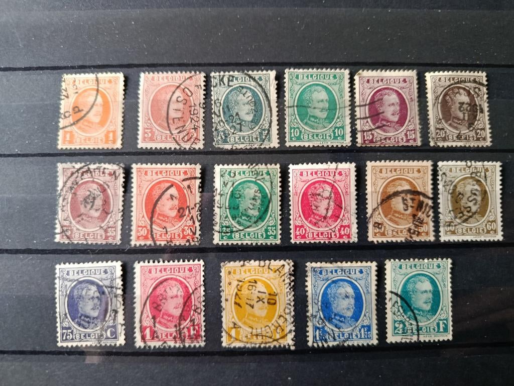 Koning Albert l serie houyoux.gestempelt., Ophalen of Verzenden