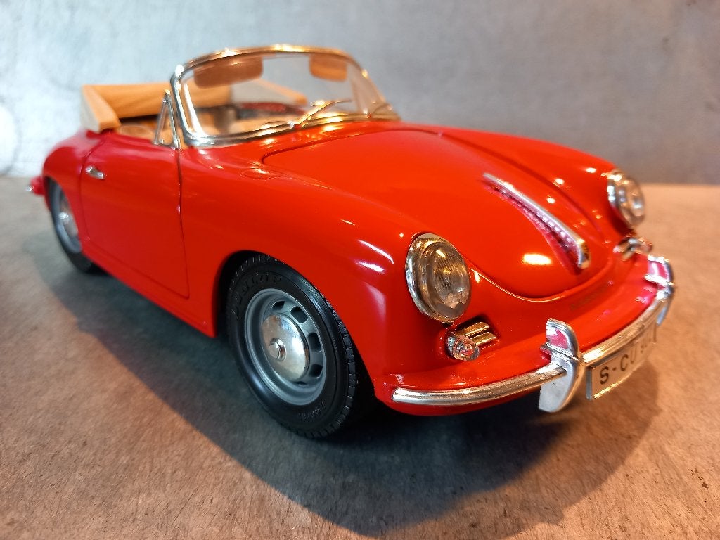 Porsche 356B rode cabriolet 1961 BURAGO 1/18e, Verzenden, Nieuw, Auto, Burago
