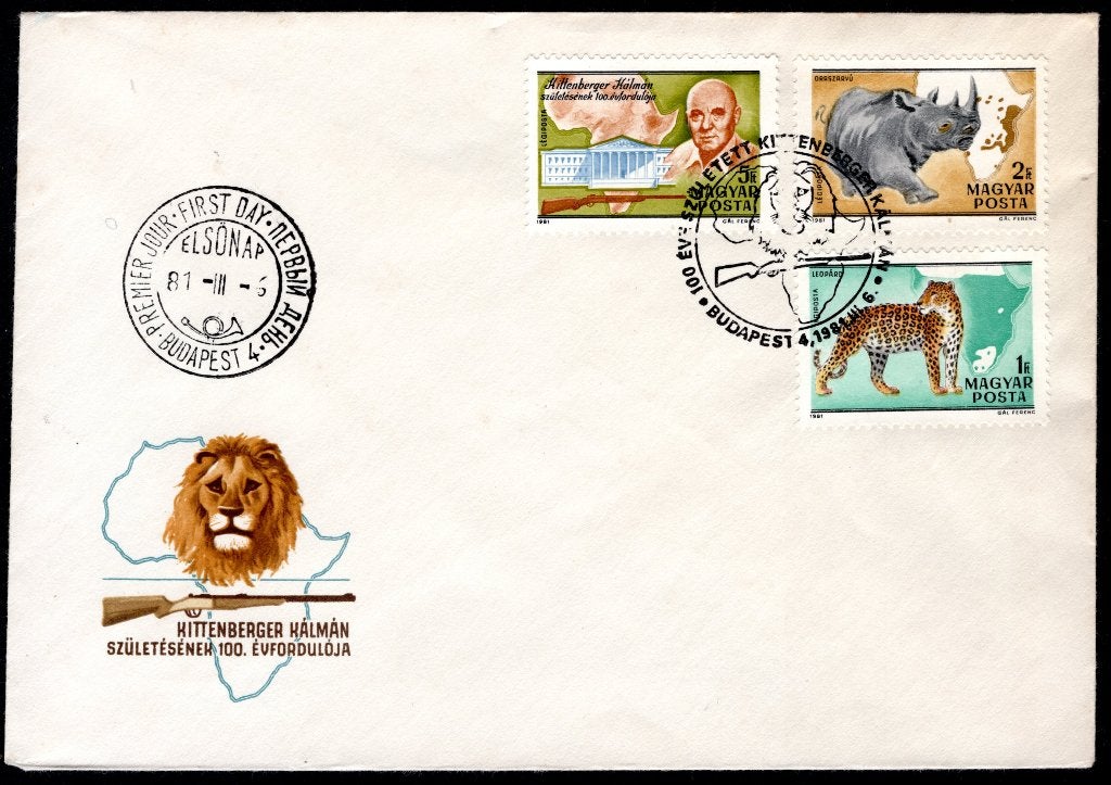 HONGARIJE Yt. PA438/439-442 FDC 1981, Verzenden, Gestempeld