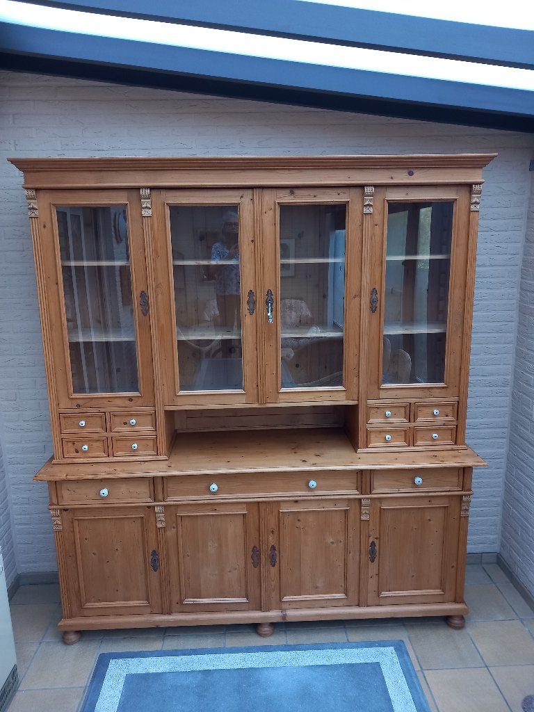 Vitrine/buffetkast, Huis en Inrichting, Ophalen, 200 cm of meer, Klassieke look, Grenenhout