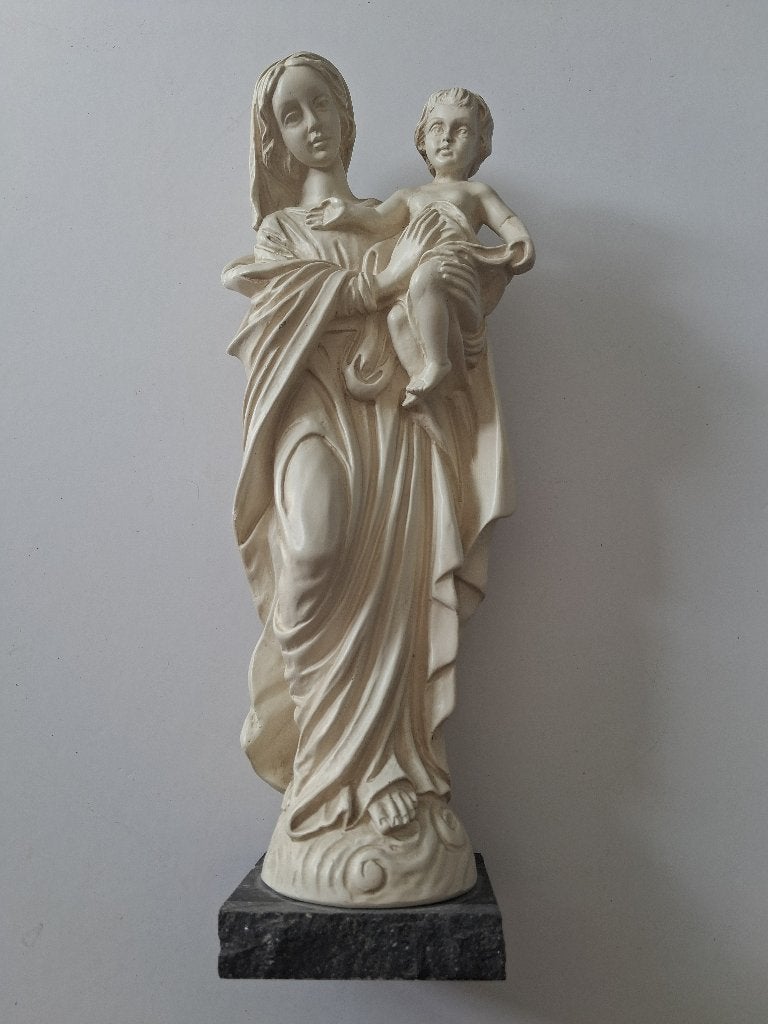 Madonna met kindje Jezus Maagd Maria op granieten sokkel, Antiek en Kunst, Ophalen