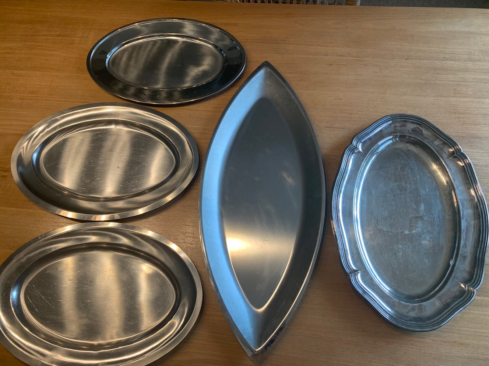 Grote serveerschotels, Snij-/serveerplank, Ophalen, Gebruikt, Zilver