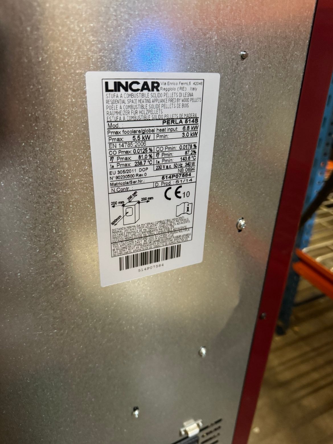 POÊLE À PELLETS LINCAR PERLA 514S – NEUF, Enlèvement, Comme neuf, Bois