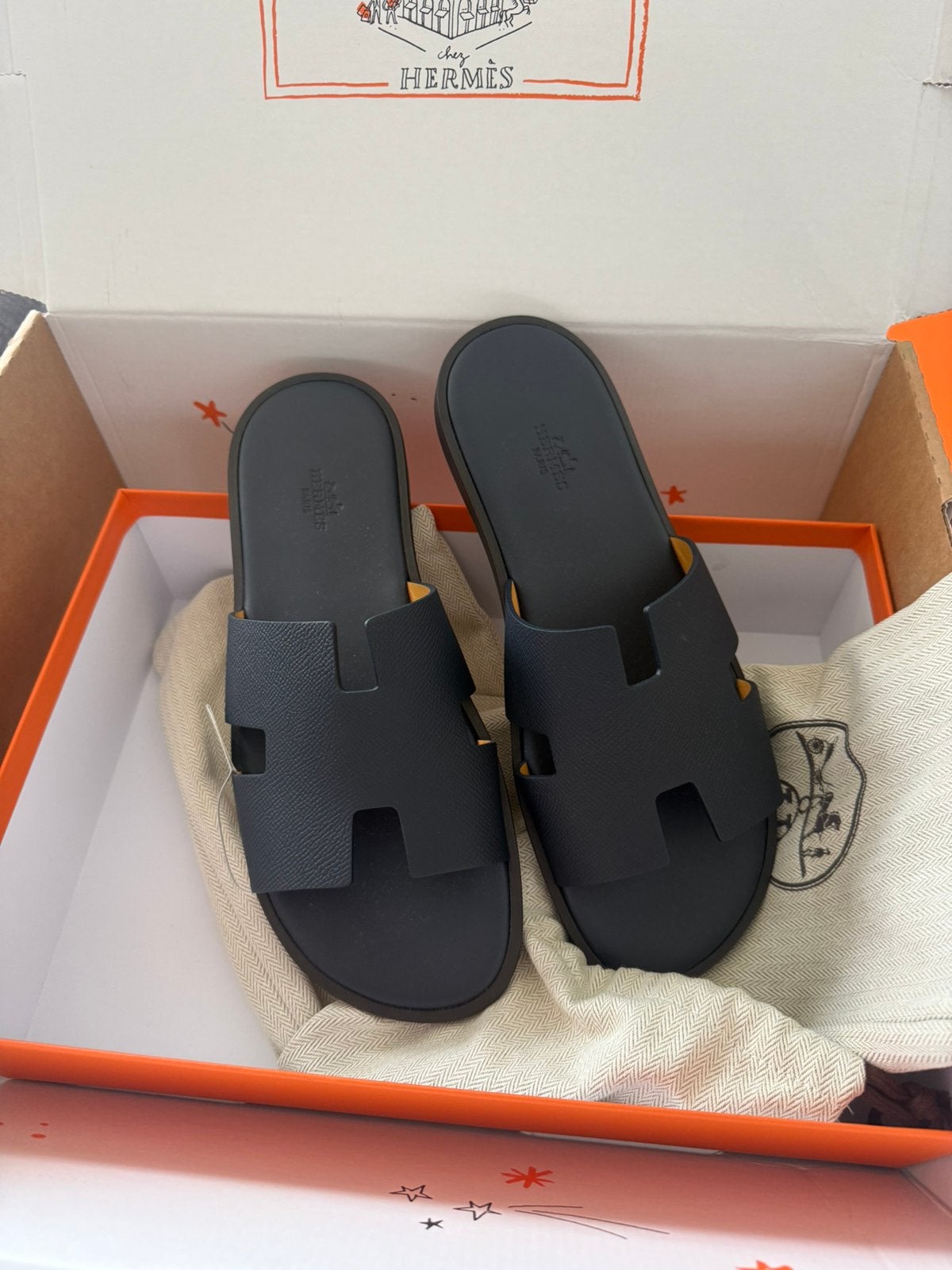 Hermes slippers 42, Slippers, Blauw, Nieuw, Ophalen of Verzenden