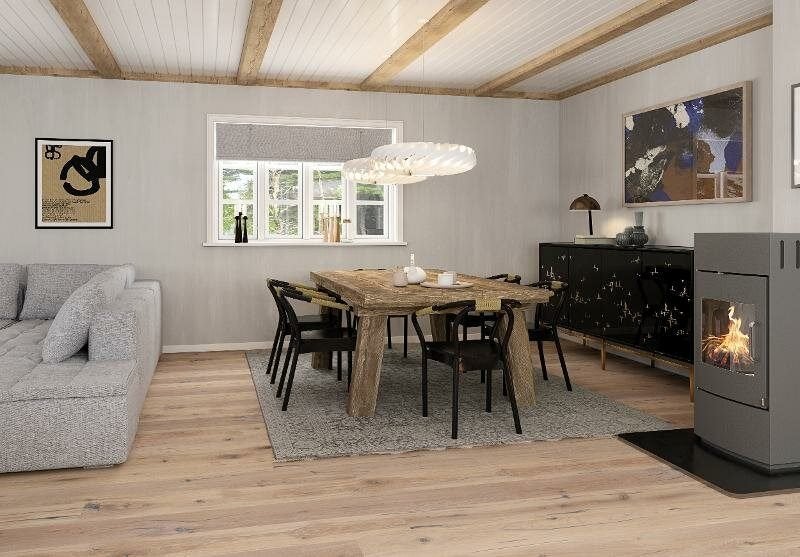 . PARQUET EN CHÊNE BROSSÉ ET HUILÉ BLANC., Enlèvement