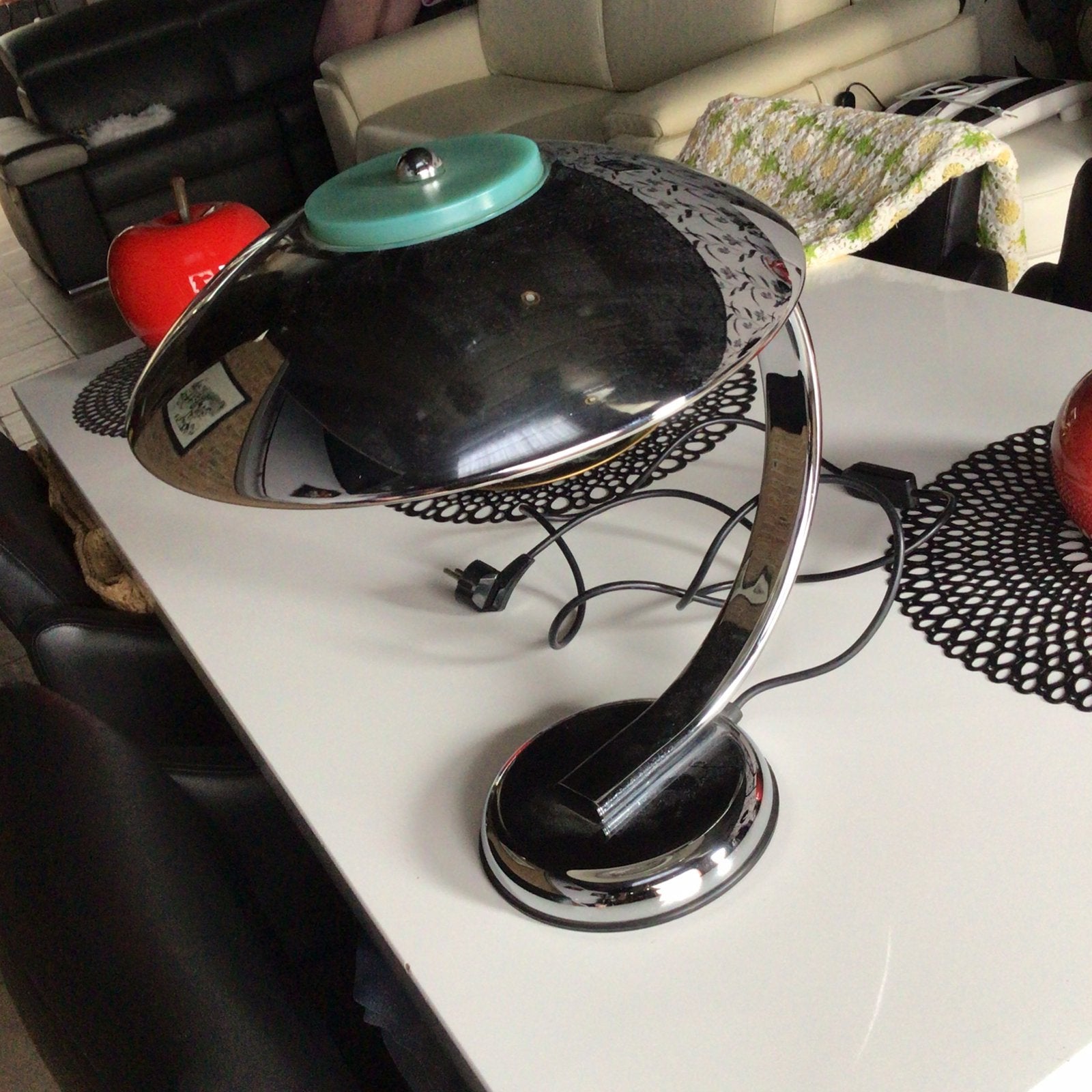 Lampe de table art deco chromé design prix  150€, Antiquités & Art, Enlèvement