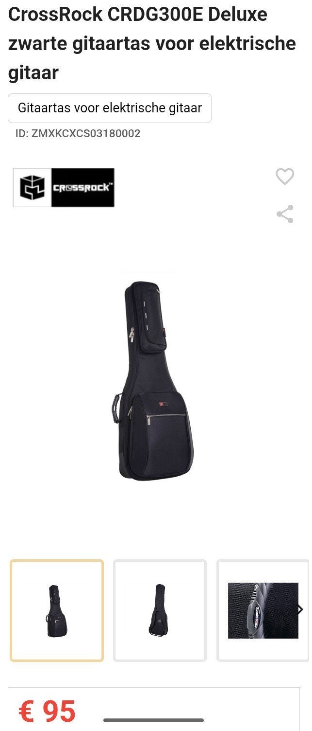 Luxe gigbag Crossrock voor elektrische gitaar CRDG300E, Ophalen, Elektrische gitaar