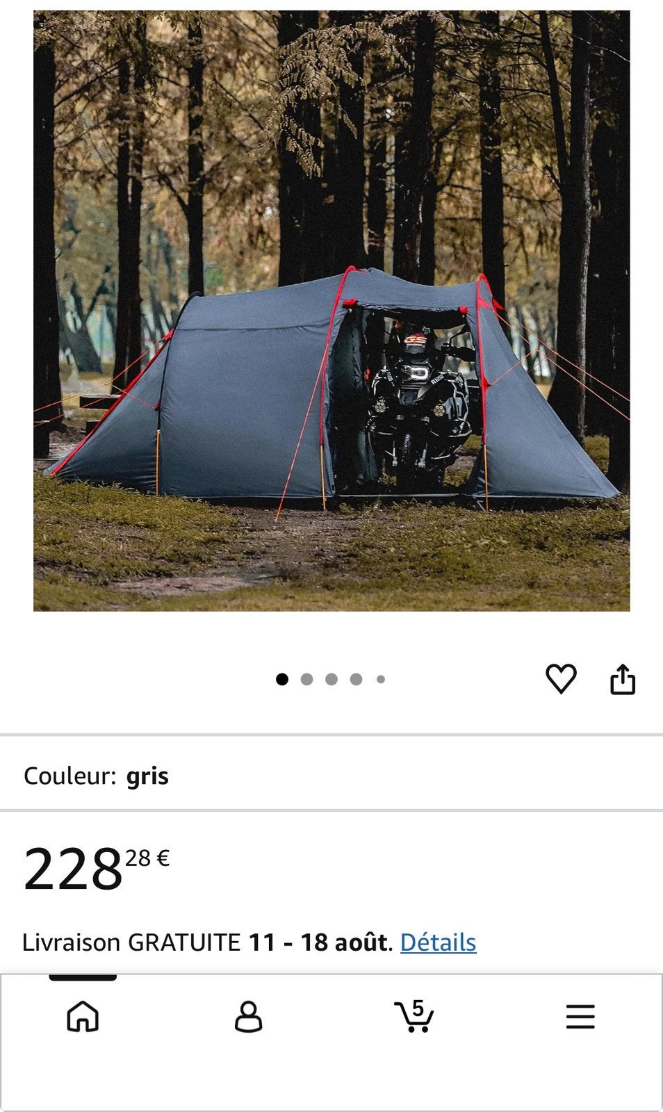 Tente moto, Ophalen, Zo goed als nieuw