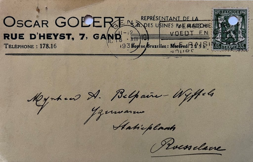 briefkaart Gobert Gent 1937, Verzamelen, Ophalen of Verzenden