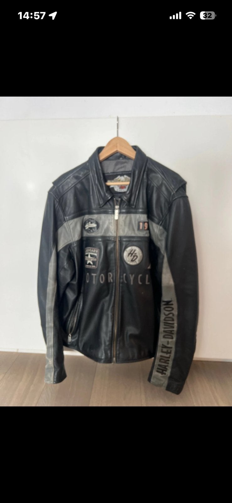 Harley davidson leder jas vintage, Motoren, Kleding | Motorkleding, Ophalen, Tweedehands, Heren, Jas | leer