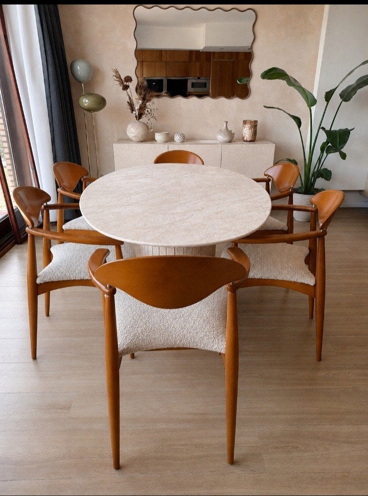 Superbes chaises Paco Capdell, 6 rembourrées., Maison & Meubles, Enlèvement, Bois, Vintage, Cinq, Six Chaises ou plus