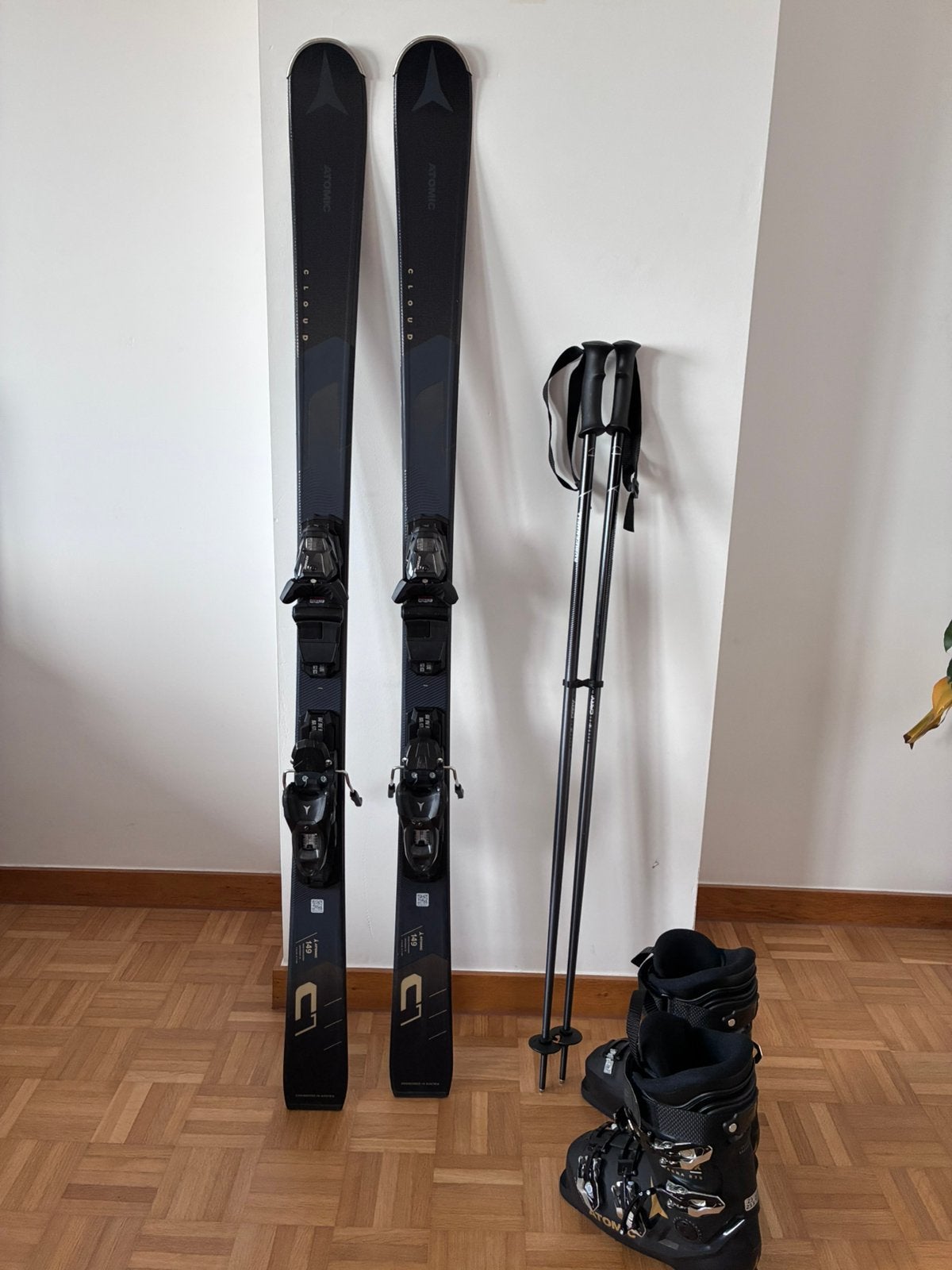 Complete Atomic ski set, Skis, Comme neuf, 140 à 160 cm, Enlèvement