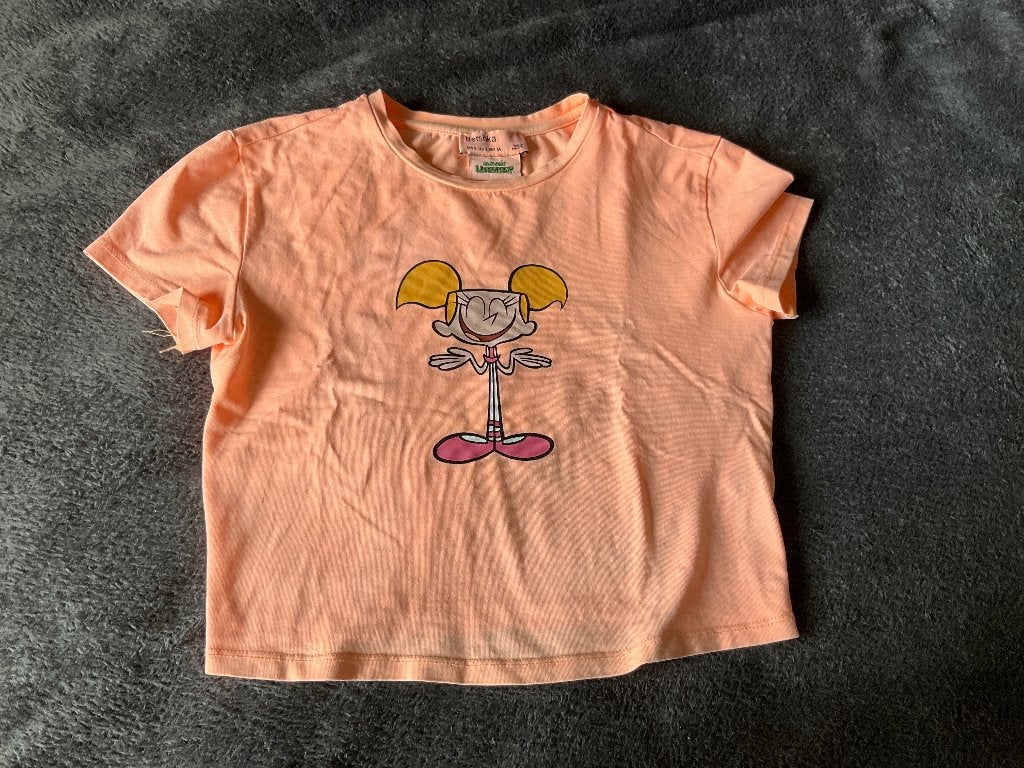 Crop top Bershka S, Oranje, Korte mouw, Maat 36 (S), Gedragen