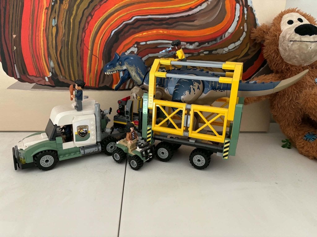 Lego 76966 Allosaurus transport truck, Kinderen en Baby's, Ophalen, Jurassic World, Lego, Zo goed als nieuw