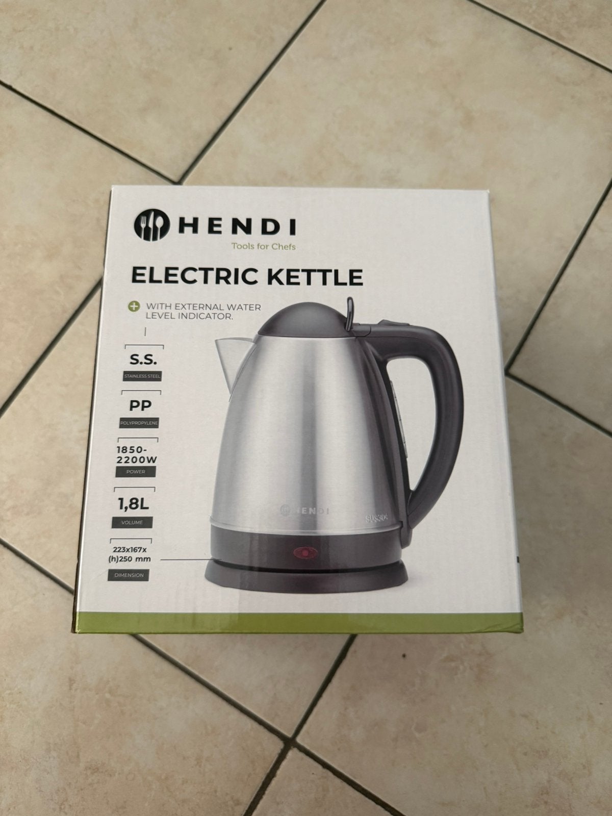 HENDI 1.8L Stainless Steel Electric Kettle – New in Box, Electroménager, Bouilloires, Enlèvement ou Envoi