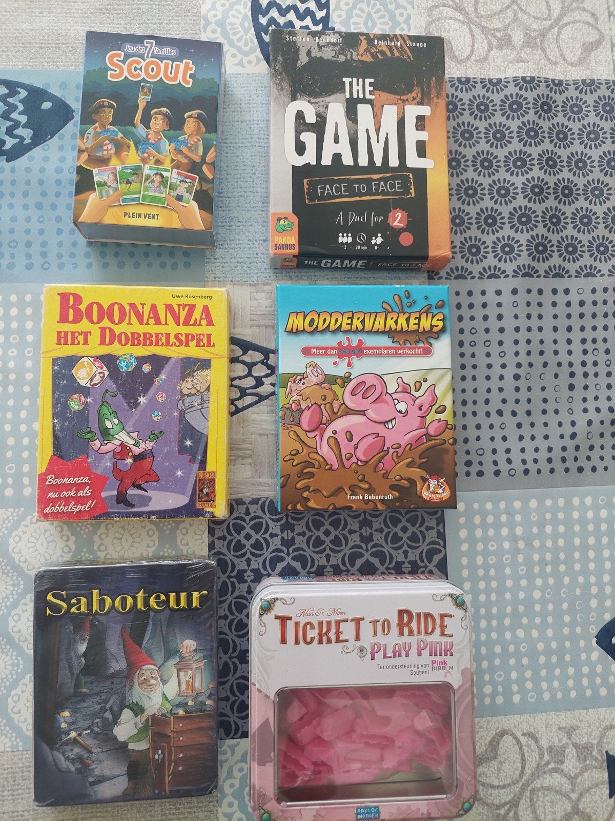 Bordspellen: saboteur, the game, scouts, moddervarkens, T2R, Livres, Enlèvement